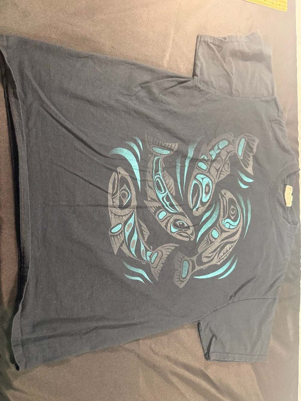 Sacred Salmon T-Shirt by Paul Windsor - Native Origins, XL